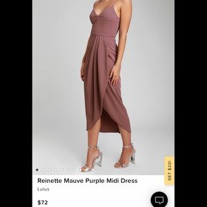 Lulu’s Reinette Mauve Purple Midi Dress Size Small